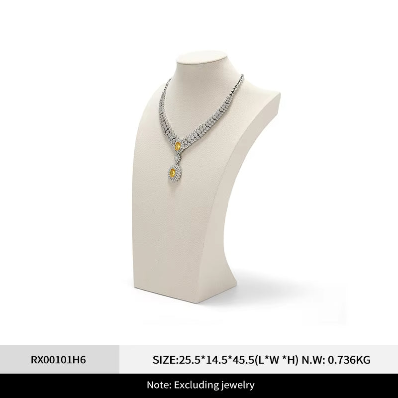 Oirlv Mannequin Linen Necklace Pendant Chain Jewelry Bust Neck Display Stand:RX001