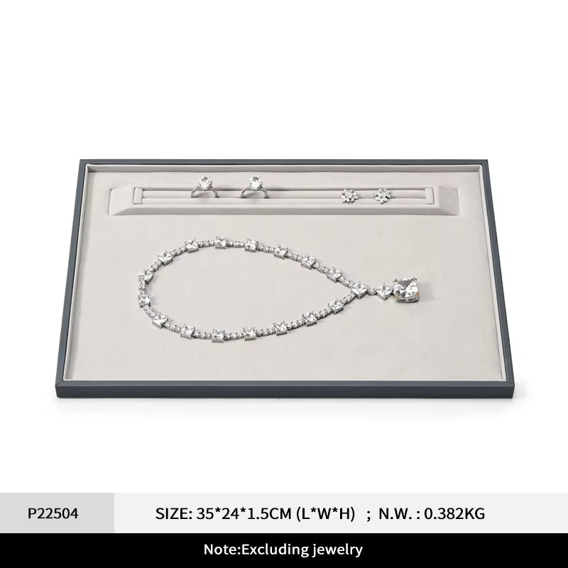 Oirlv Leather Jewelry Tray Rings Necklaces Jewelry Viewing Display Tray