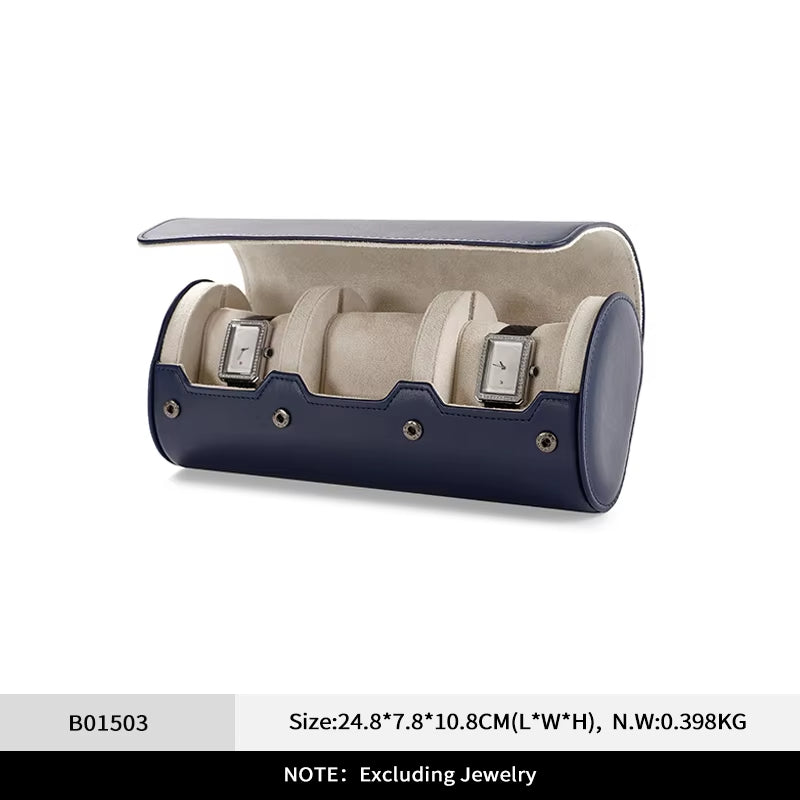 Oirlv Leather Watch Roll 1 2 3 slots Luxury Watch Storage Box：B014-16