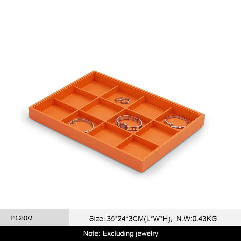Oirlv Jewelry Tray Leather Necklace Display ：P128-P131