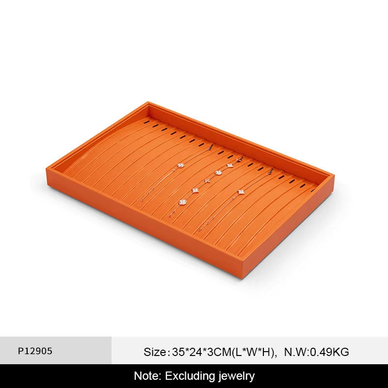 Oirlv Jewelry Tray Leather Necklace Display ：P128-P131