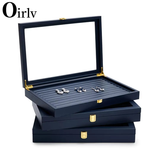 Blue Leather Jewelry Display Case X056