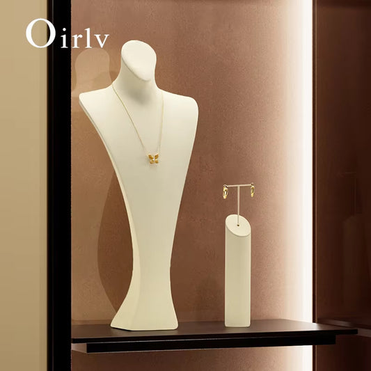 Oirlv Necklace Jewelry Display Props Chest Portrait Jewelry Diamond Necklace Display:RX117