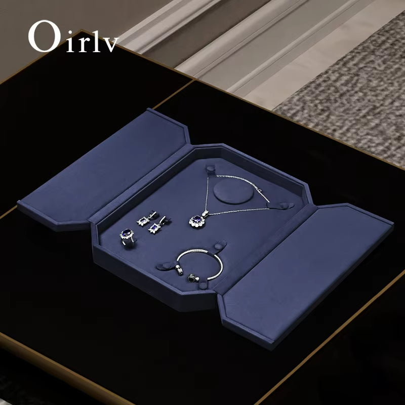 Oirlv Octagonal Jewelry Box Velvet Ring Necklace Earrings Bracelet Storage Box:H186