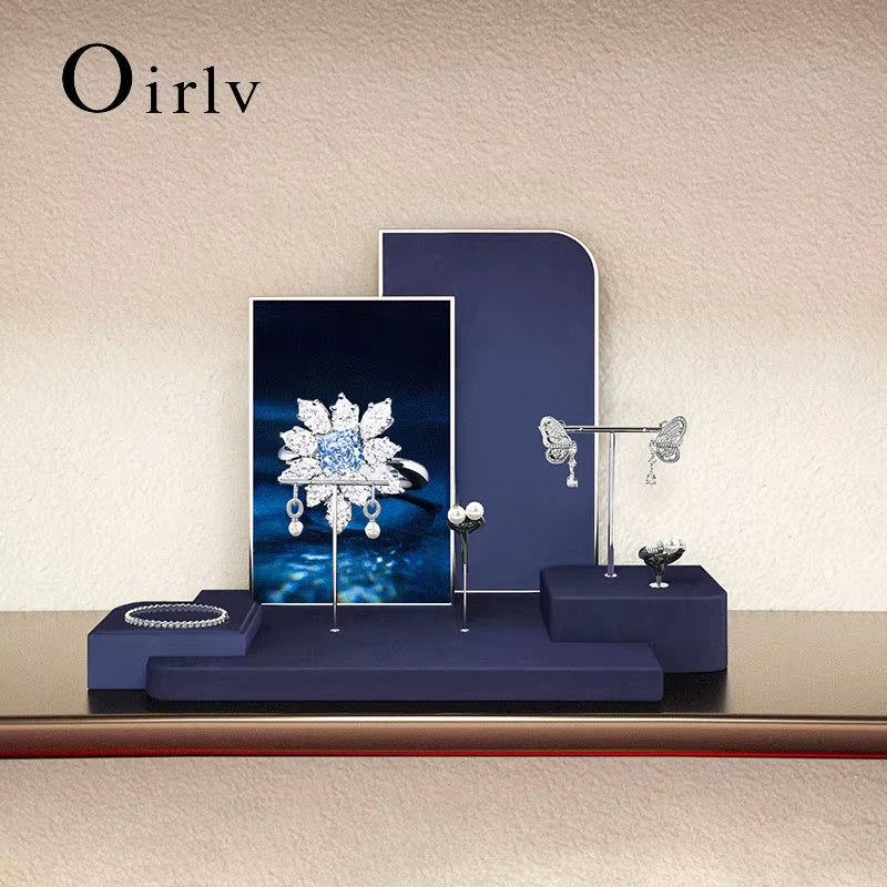 Oirlv Blue Jewelry Display Stand Ring Earring Stand Bracelet Jewelry Display ：TT443