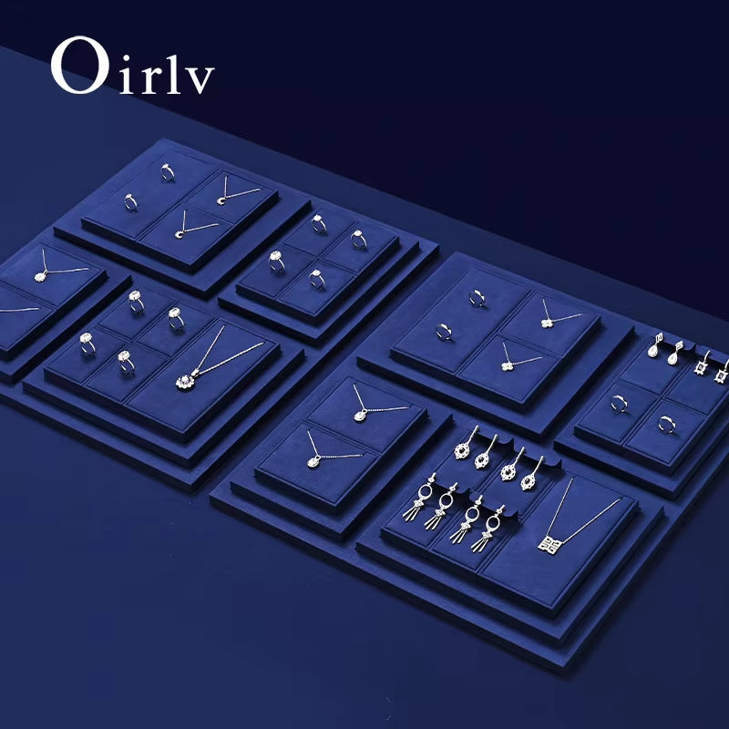 Oirlv Blue Microfiber Jewelry Display Prop Organizer Stand :TT511