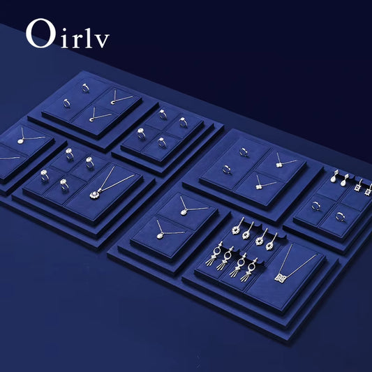 Oirlv Blue Microfiber Jewelry Display Prop Organizer Stand :TT511