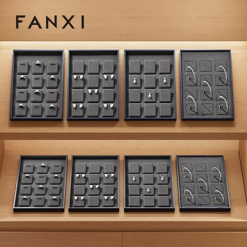 High end leather and microfiber Jewelry Display Plate ：P190