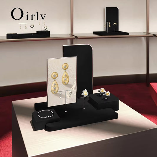 Oirlv Black Jewelry Display Prop Ring Earring Stand :TT442