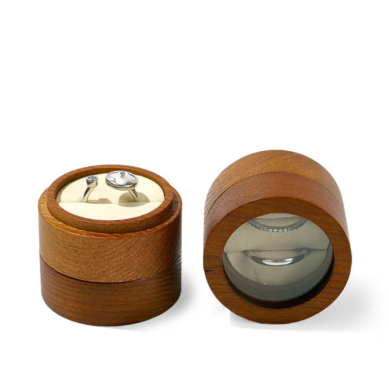 Oirlv Vintage Wood Ring Jewelry Box Single/Double Ring Styles Jewelry Organizer Box :SM229