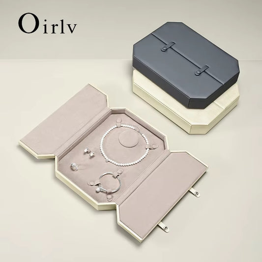 Oirlv Leather Jewelry Set Box High end Jewelry Organizer Case:H201