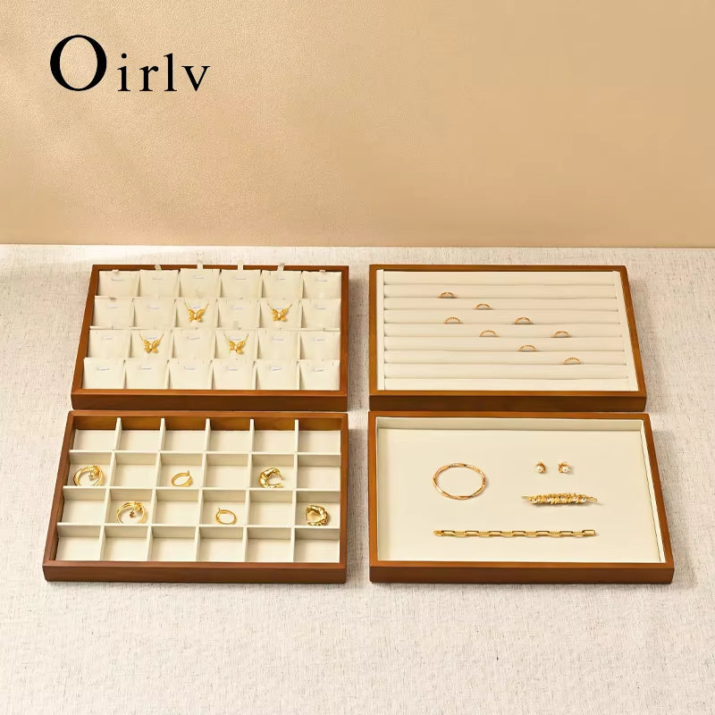 Stackable Solid Wood Jewelry Storage Display Tray P049