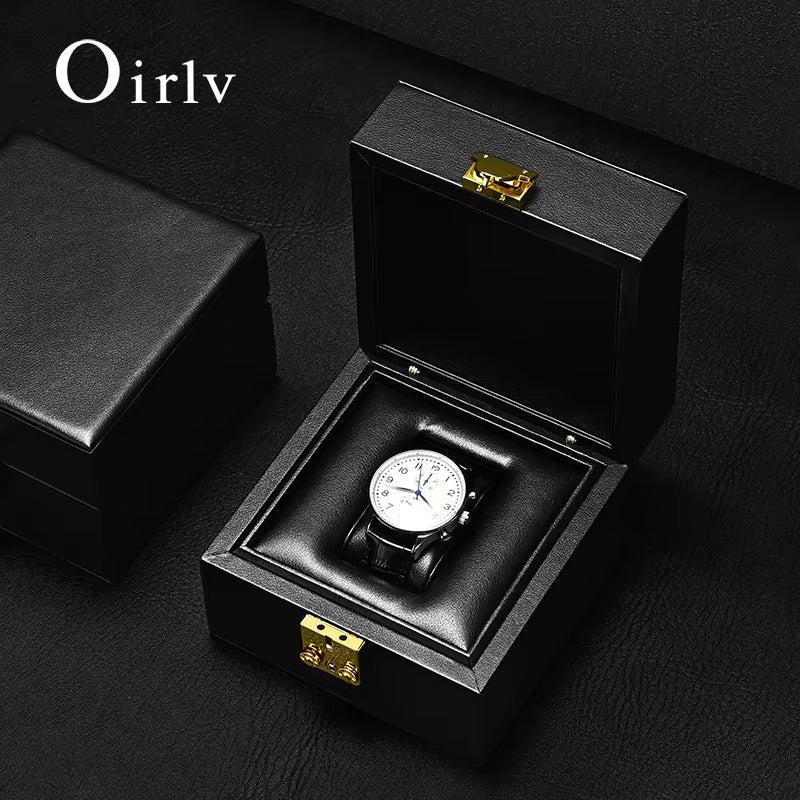 Oirlv PU Leather Watch Box Wrist Watch Organizer Display Box : H182