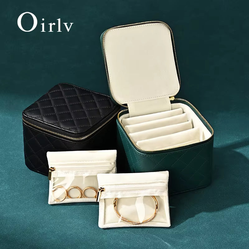 Oirlv Portable Travel Jewelry Storage Box with Separate Bag : B022