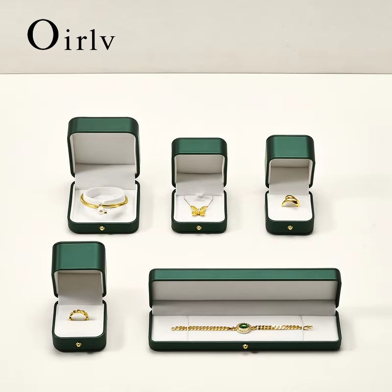 Green PU Leather Jewelry Packaging Gift Box H068