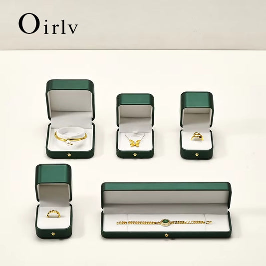 Green PU Leather Jewelry Packaging Gift Box H068