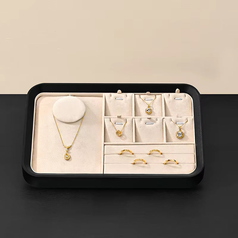 Oirlv Leather Jewelry Tray Jewelry Display PropsVelvet Jewelry：P216-P217