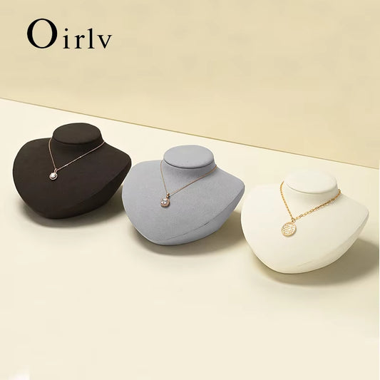 Oirlv Premium Necklace Display Rack Microfiber Portrait Necklace Bust Jewelry Bust RX083