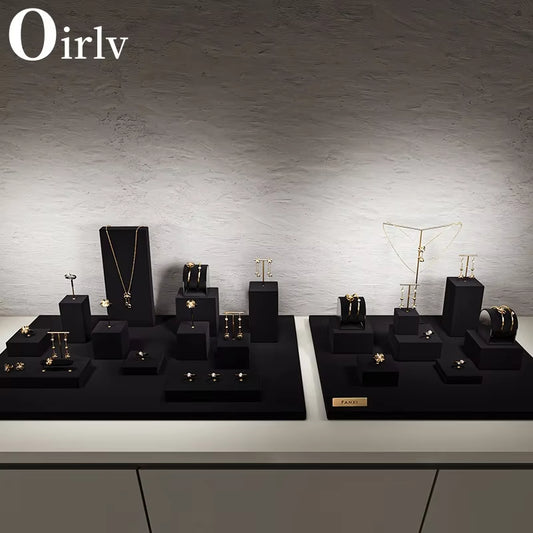 High end Black Microfiber jewelry display stand set:TT365