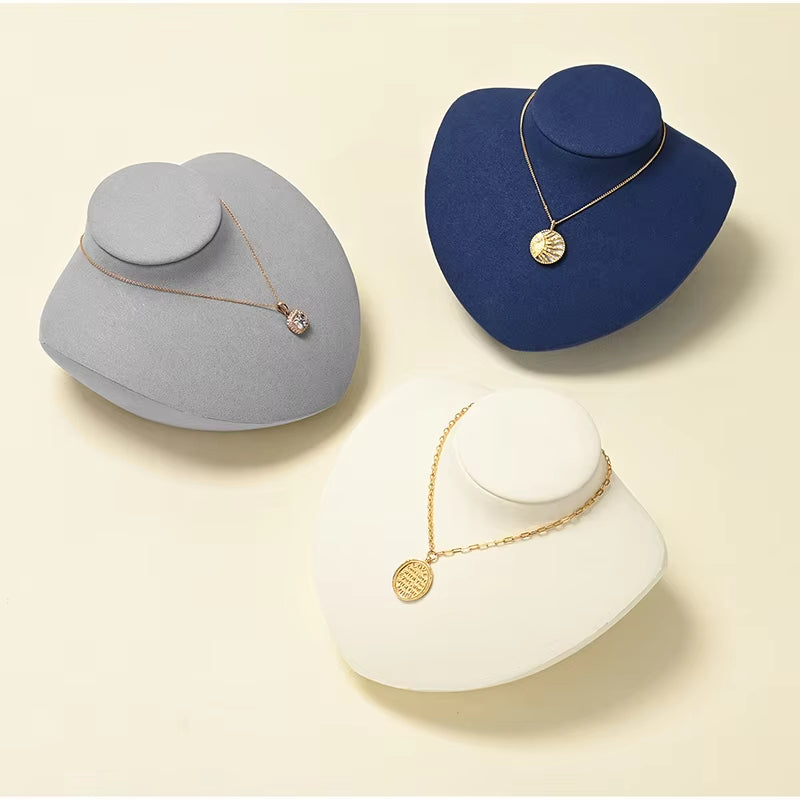 Oirlv Premium Necklace Display Rack Microfiber Portrait Necklace Bust Jewelry Bust