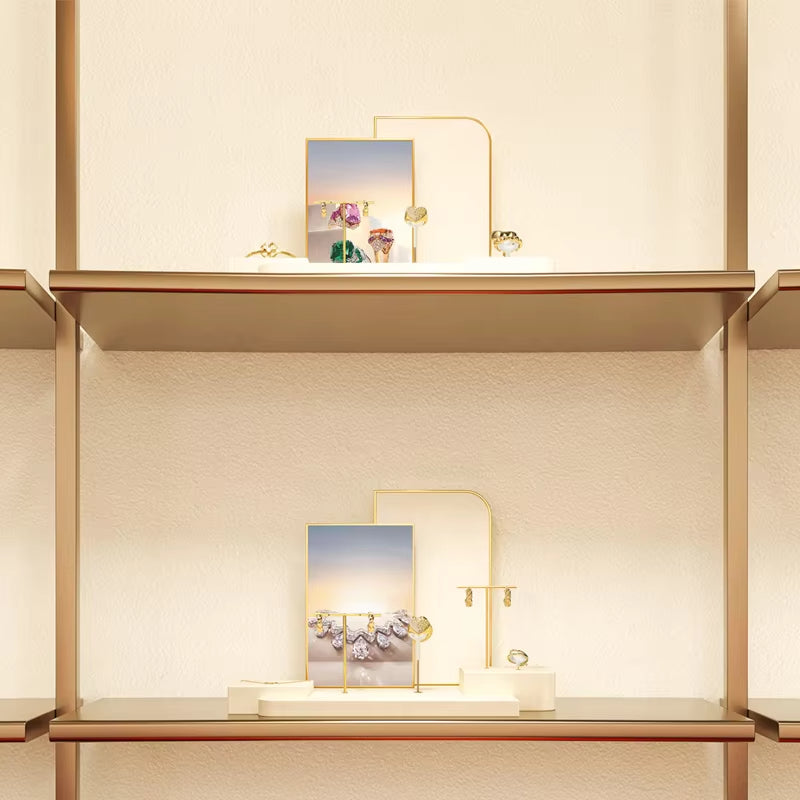 Oirlv Beige Jewelry Display Prop Ring Earring Stand Bracelet Display Tray:TT441