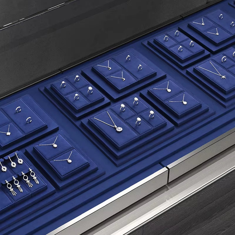 Oirlv Blue Microfiber Jewelry Display Prop Organizer Stand :TT511