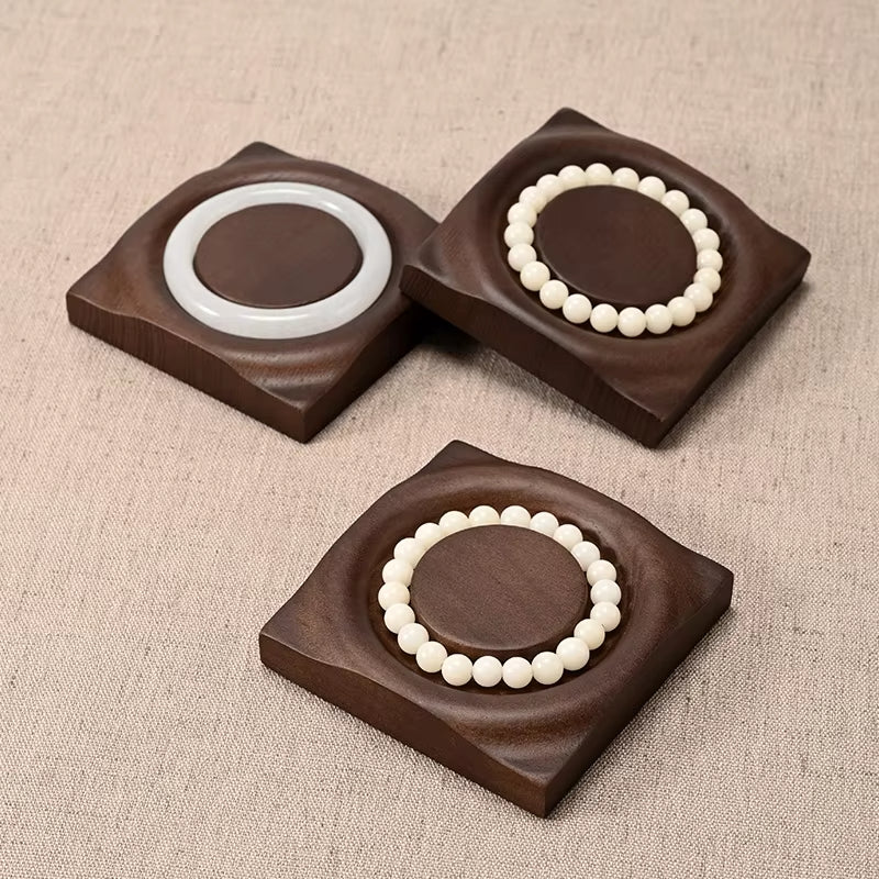 Oirlv Solid Wood Bracelet Display Tray Walnut Wood Color Bracelet Tray:SM242