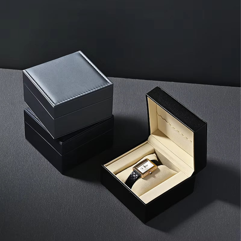 Oirlv Premium Single Watch Box With Pillow Grey Watch Case Storage Box :H173