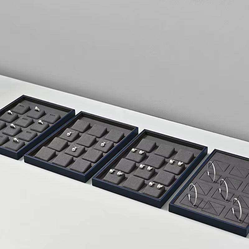 High end leather and microfiber Jewelry Display Plate ：P190