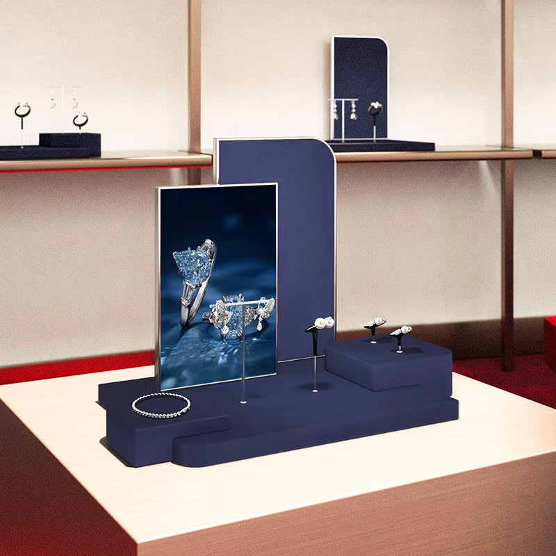 Oirlv Blue Jewelry Display Stand Ring Earring Stand Bracelet Jewelry Display ：TT443