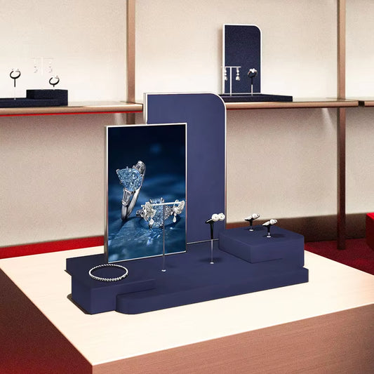 Oirlv Blue Jewelry Display Stand Ring Earring Stand Bracelet Jewelry Display ：TT443