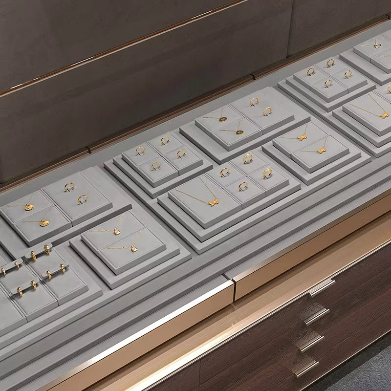 Oirlv Microfiber Jewelry Display Props Gray Jewelry Organizer Stand:TT512