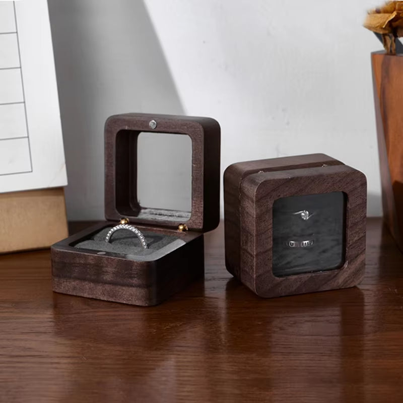Oirlv Wooden Engagement Ring Box For Proposal Wood Ring Box
