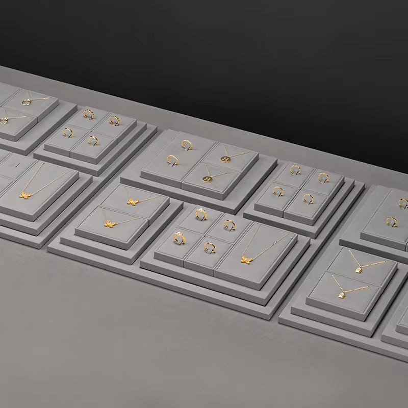 Oirlv Microfiber Jewelry Display Props Gray Jewelry Organizer Stand:TT512