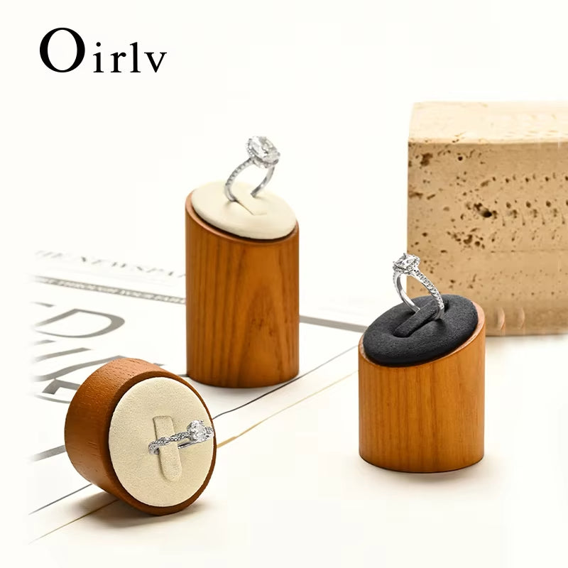 Oirlv 3-Piece Set Wooden Jewelry Organizer Rack Ring Storage Stand Display Holder:SM094