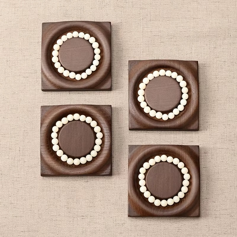 Oirlv Solid Wood Bracelet Display Tray Walnut Wood Color Bracelet Tray:SM242