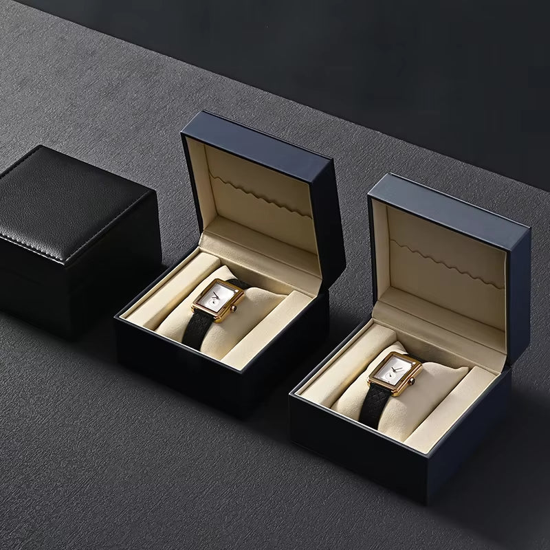 Oirlv Premium Single Watch Box With Pillow Grey Watch Case Storage Box :H173