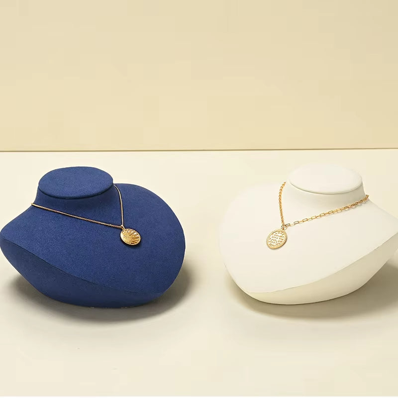 Oirlv Premium Necklace Display Rack Microfiber Portrait Necklace Bust Jewelry Bust