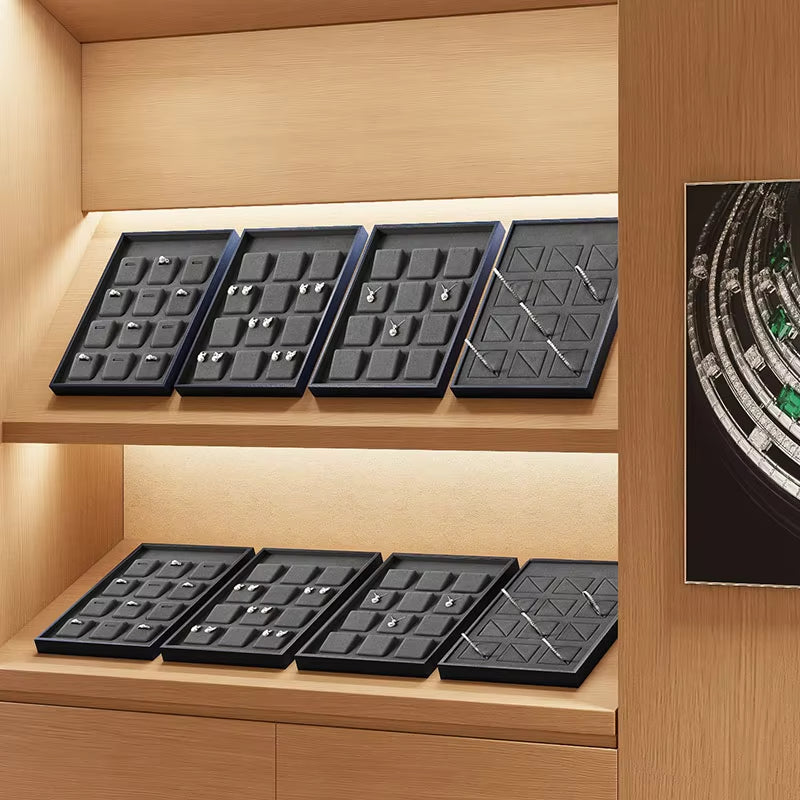 High end leather and microfiber Jewelry Display Plate ：P190