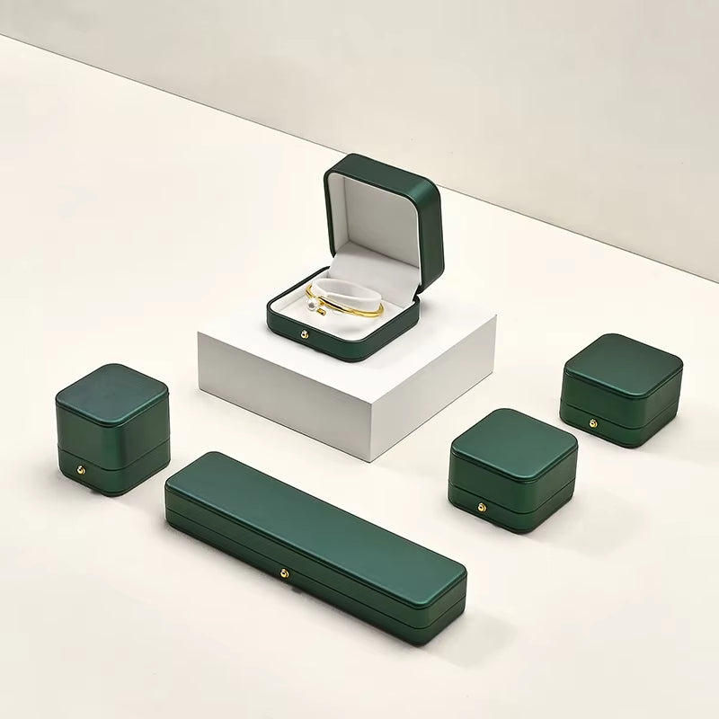 Green PU Leather Jewelry Packaging Gift Box H068