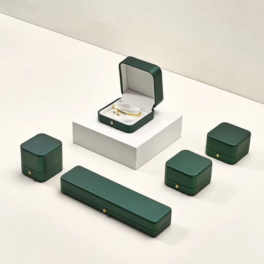 Green PU Leather Jewelry Packaging Gift Box H068
