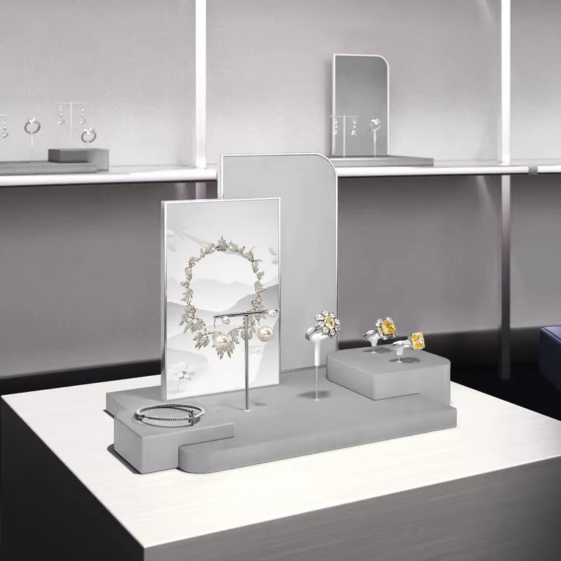 Oirlv Gray Jewelry Display Props Ring Earring Jewelry Display Stand:TT445