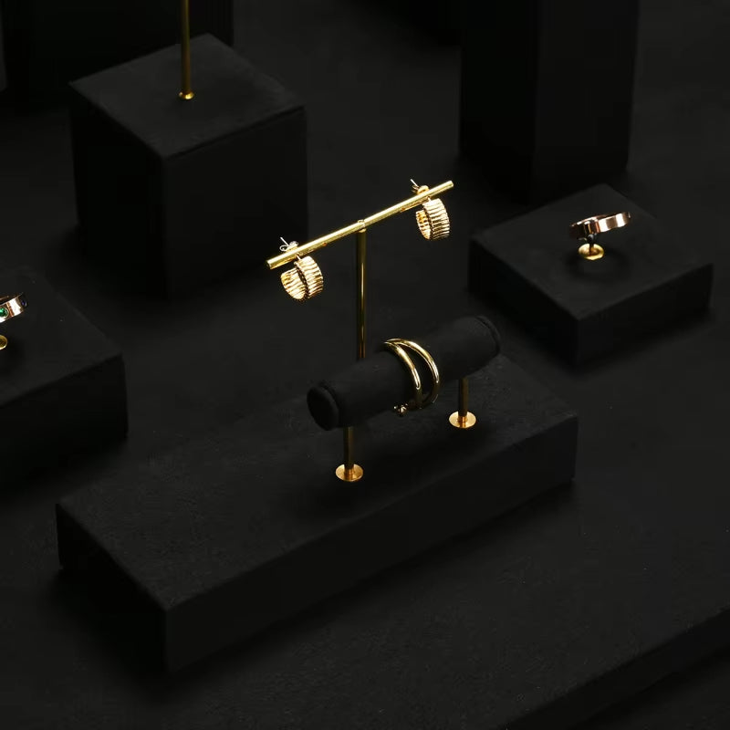 High end Black Microfiber jewelry display stand set:TT365