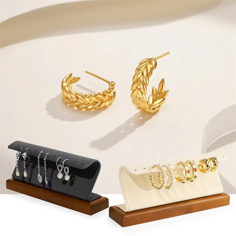 Oirlv Wooden Earring Display Stand Jewelry Showcase Display Holder :SM233