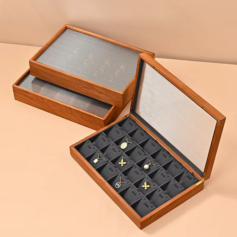 Oirlv Wooden Jewelry Box Organizer Ring Necklace Earring Bracelet Box: X071