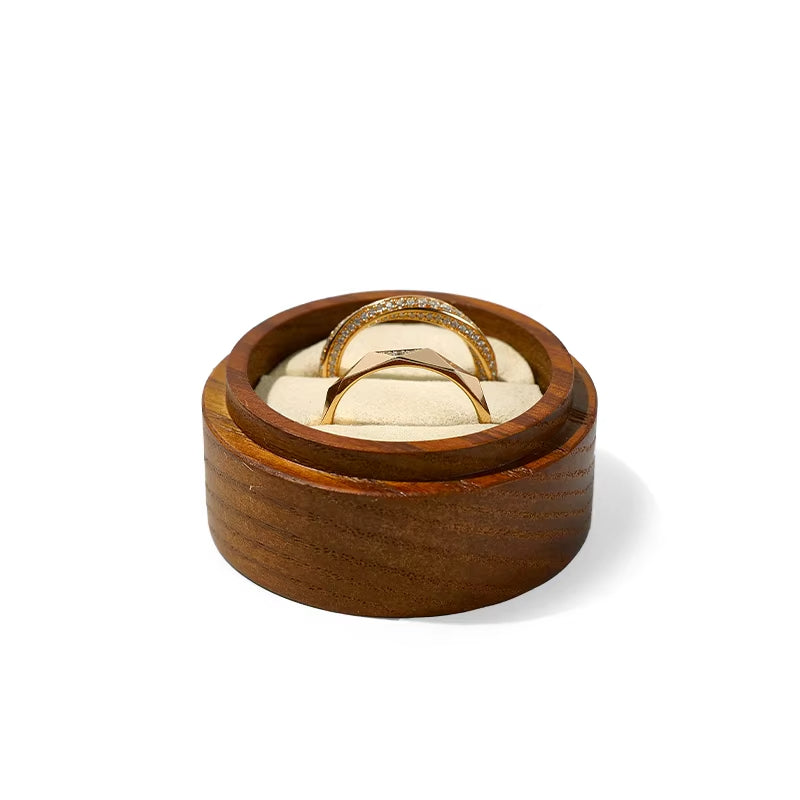 Oirlv Vintage Wood Ring Jewelry Box Single/Double Ring Styles Jewelry Organizer Box :SM229