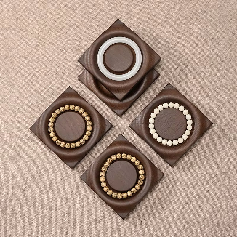 Oirlv Solid Wood Bracelet Display Tray Walnut Wood Color Bracelet Tray:SM242