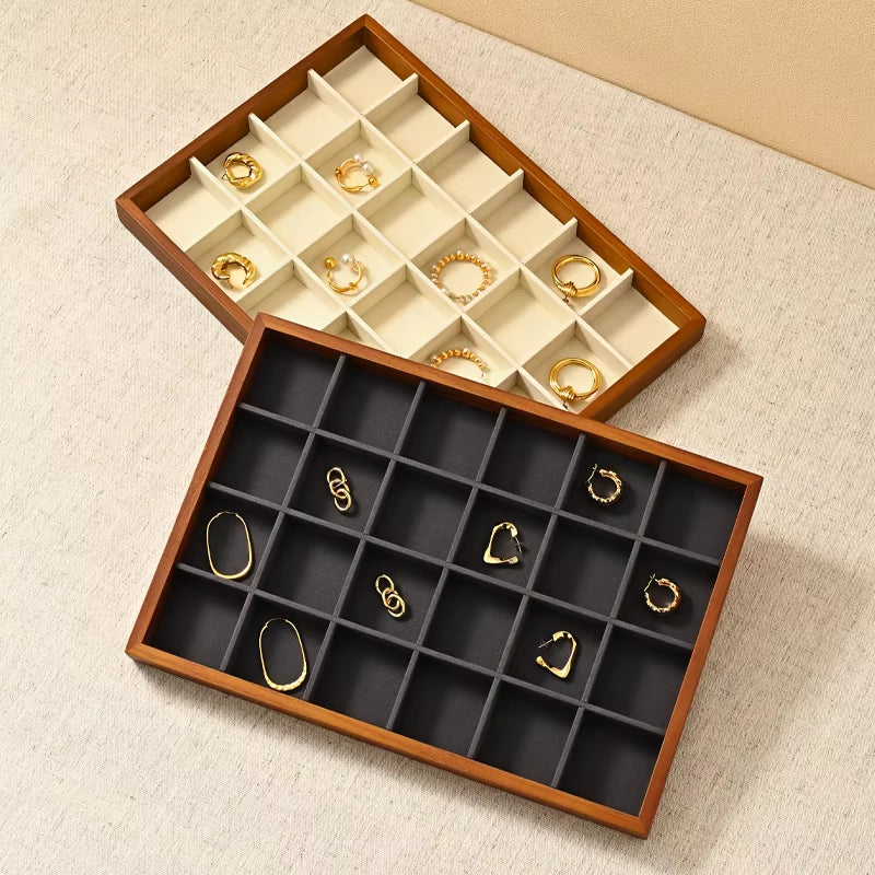 Stackable Solid Wood Jewelry Storage Display Tray P049