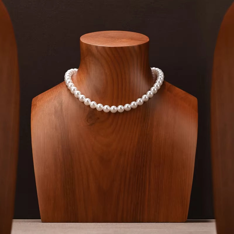 High quality log color wooden jewelry bust:SM238