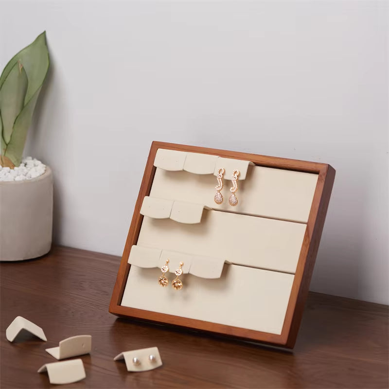 15-Slot Wooden Earring Jewelry Display Stand SM033
